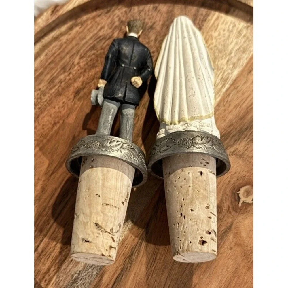Vintage Wedding Sterling Classic 1994 Bottle Stoppers Bride And Groom‎ Set Rare